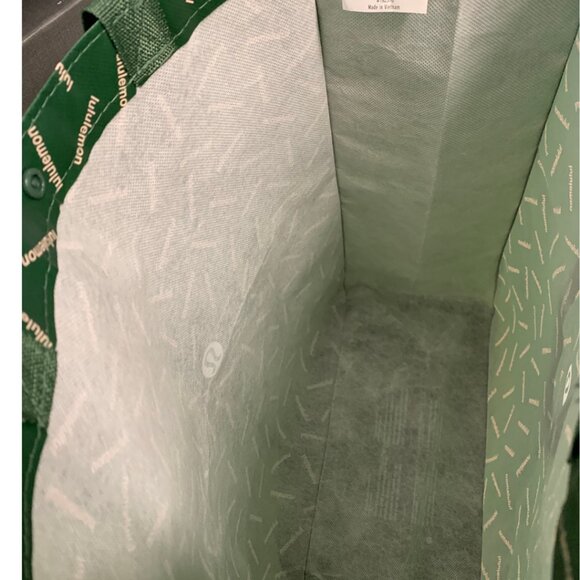 lululemon Green and White Reusable Shopping Bag/Tote  Large - Picture 8 of 9